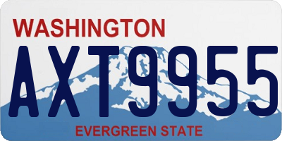 WA license plate AXT9955