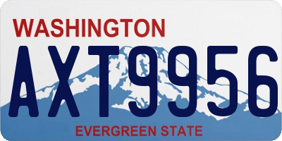 WA license plate AXT9956