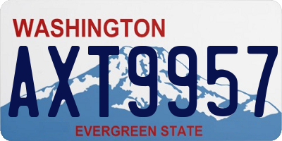 WA license plate AXT9957