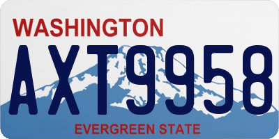 WA license plate AXT9958