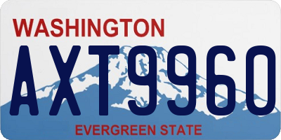 WA license plate AXT9960