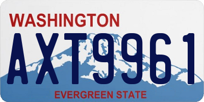 WA license plate AXT9961