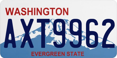 WA license plate AXT9962