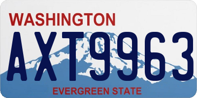WA license plate AXT9963
