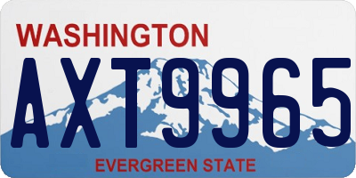WA license plate AXT9965