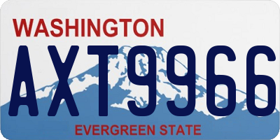 WA license plate AXT9966