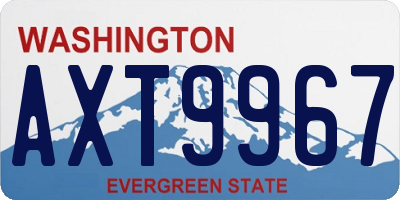 WA license plate AXT9967