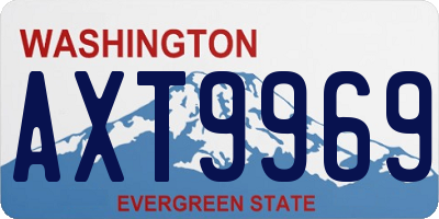 WA license plate AXT9969