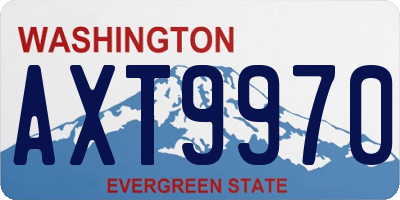 WA license plate AXT9970
