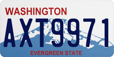 WA license plate AXT9971