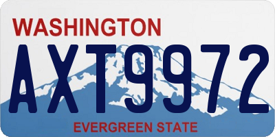 WA license plate AXT9972