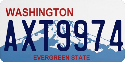WA license plate AXT9974