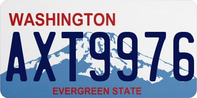 WA license plate AXT9976