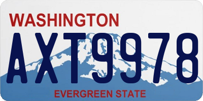WA license plate AXT9978