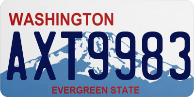 WA license plate AXT9983