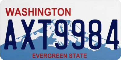 WA license plate AXT9984