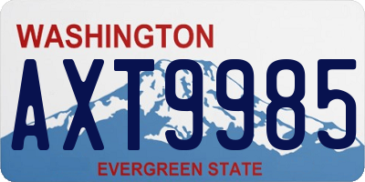 WA license plate AXT9985