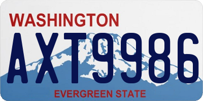 WA license plate AXT9986