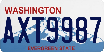 WA license plate AXT9987
