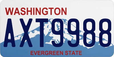 WA license plate AXT9988