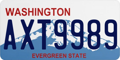 WA license plate AXT9989