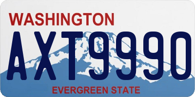 WA license plate AXT9990