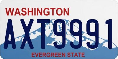 WA license plate AXT9991
