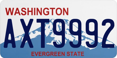 WA license plate AXT9992