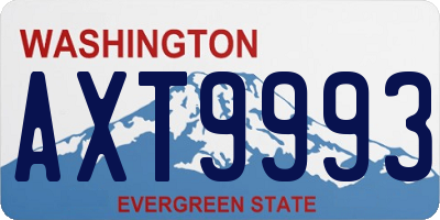 WA license plate AXT9993