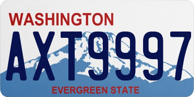 WA license plate AXT9997