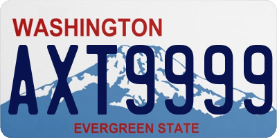 WA license plate AXT9999