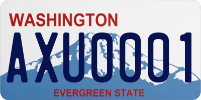 WA license plate AXU0001