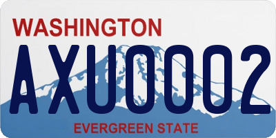 WA license plate AXU0002