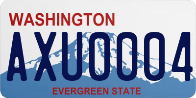 WA license plate AXU0004