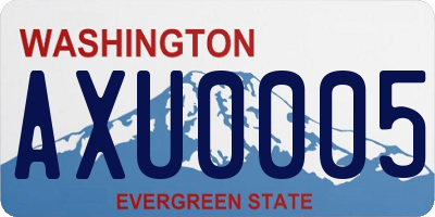 WA license plate AXU0005