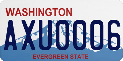 WA license plate AXU0006