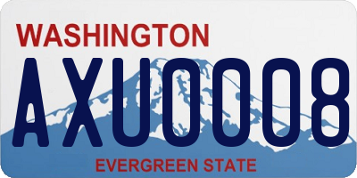 WA license plate AXU0008