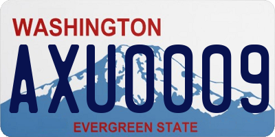 WA license plate AXU0009