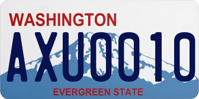 WA license plate AXU0010