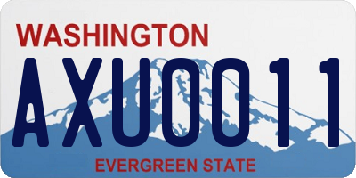 WA license plate AXU0011