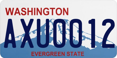 WA license plate AXU0012