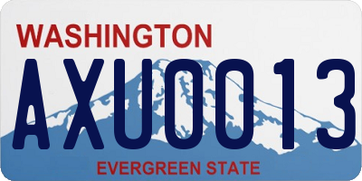 WA license plate AXU0013