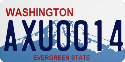 WA license plate AXU0014