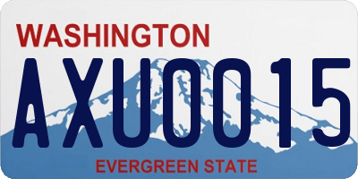 WA license plate AXU0015