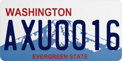 WA license plate AXU0016