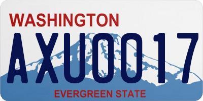 WA license plate AXU0017