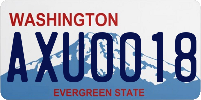 WA license plate AXU0018