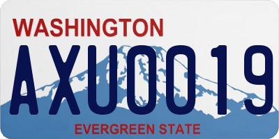 WA license plate AXU0019