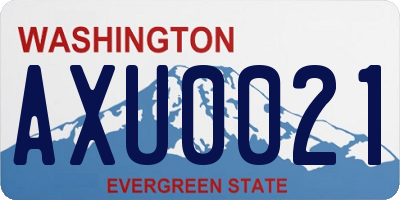 WA license plate AXU0021