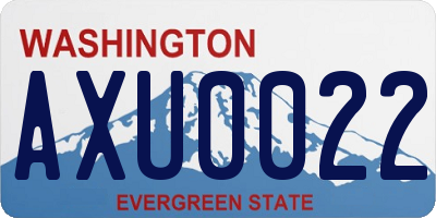 WA license plate AXU0022